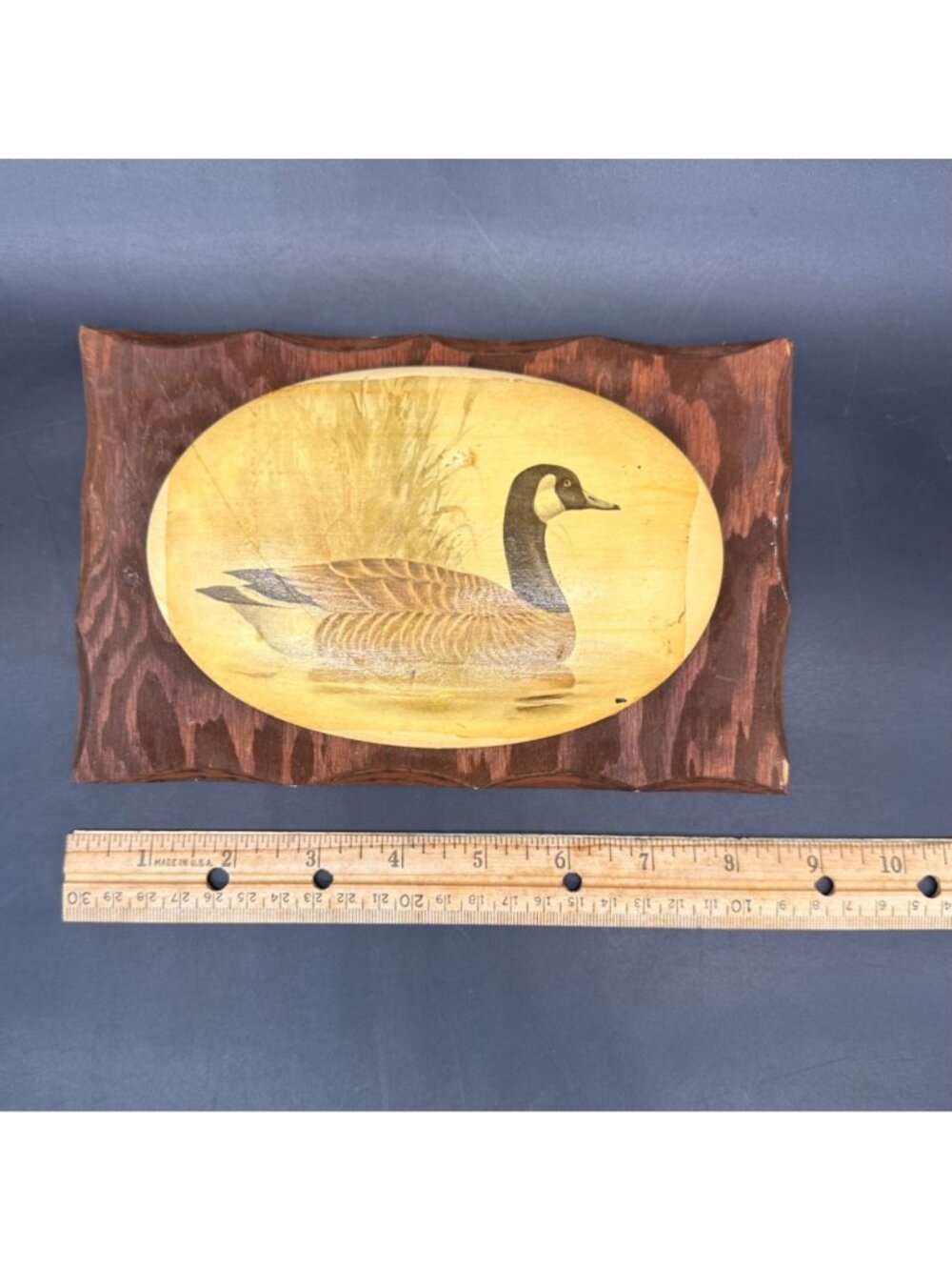 Vintage Canada Goose Duck Wall Hanging Handmade Decoupage Folk Art Plaque Rustic - Picture 9 of 9